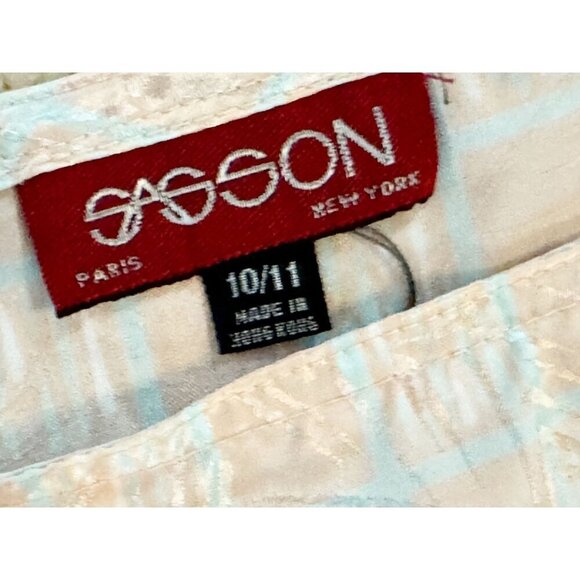 Vintage SASSON 1980s Puff Sleeve Square Neck Silky Blouse Top Shirt Sz SM - Picture 5 of 7